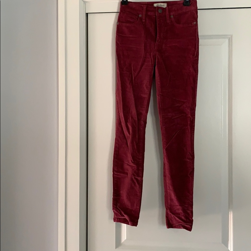 Madewell plum stretch velvet denim